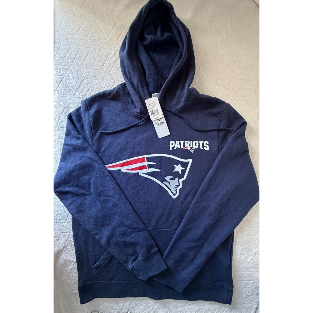 New England Patriots Hoodie Mens M NFL Team Apparel Navy Logo NWT Sweatshirt